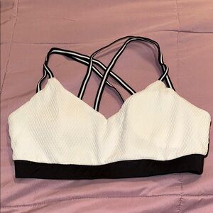 Women's White and Black Strappy Bralette